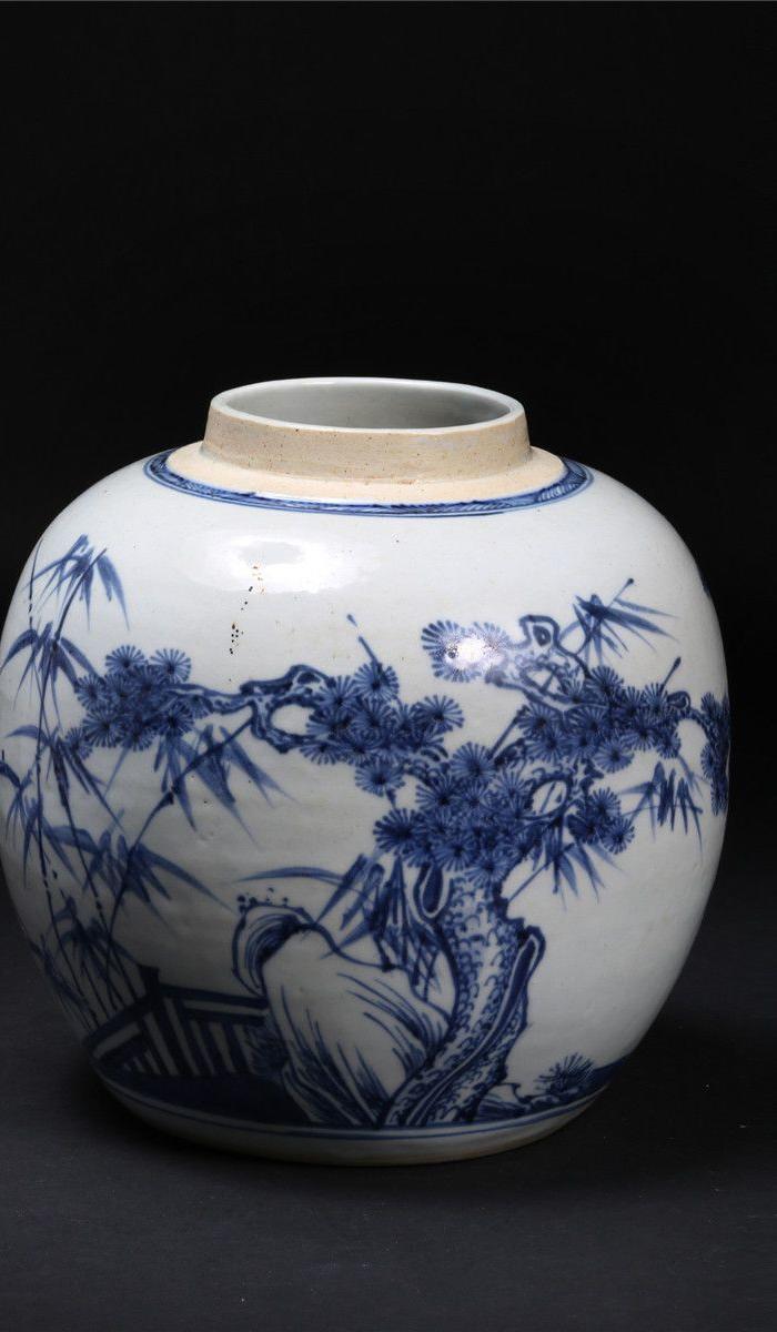 清乾隆·松竹梅青花罐