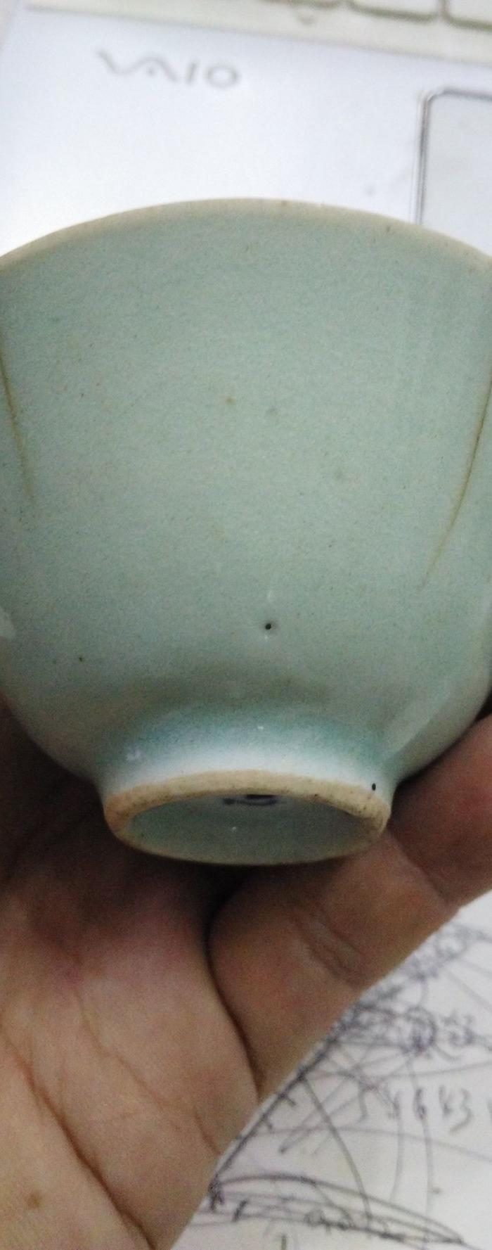 一个碗三个杯(豆青釉)