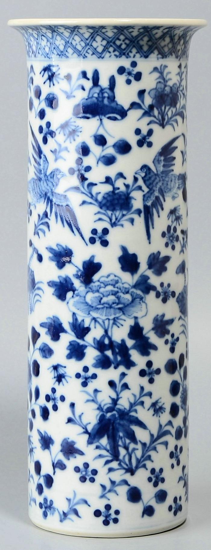 清光绪 青花花鸟纹 花斛