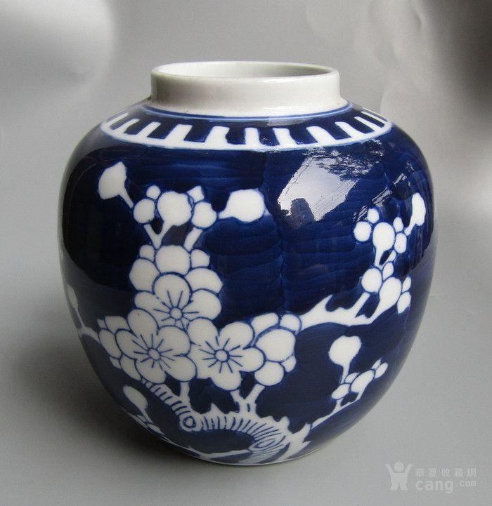【晚清民国】青花冰梅纹罐 全品包老 本网已鉴定