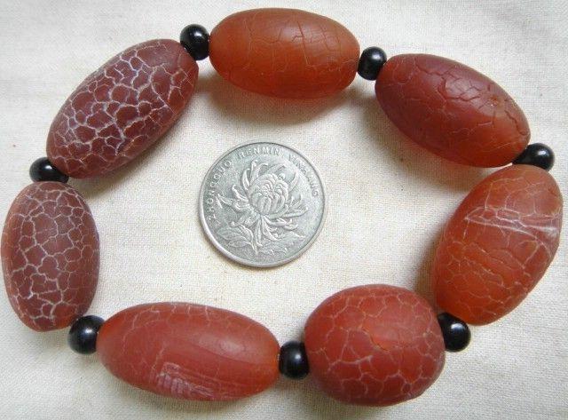 老冰裂纹红玛瑙珠手串