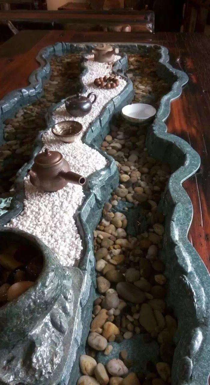 船木 曲水流觞 茶台 茶桌 茶几套装