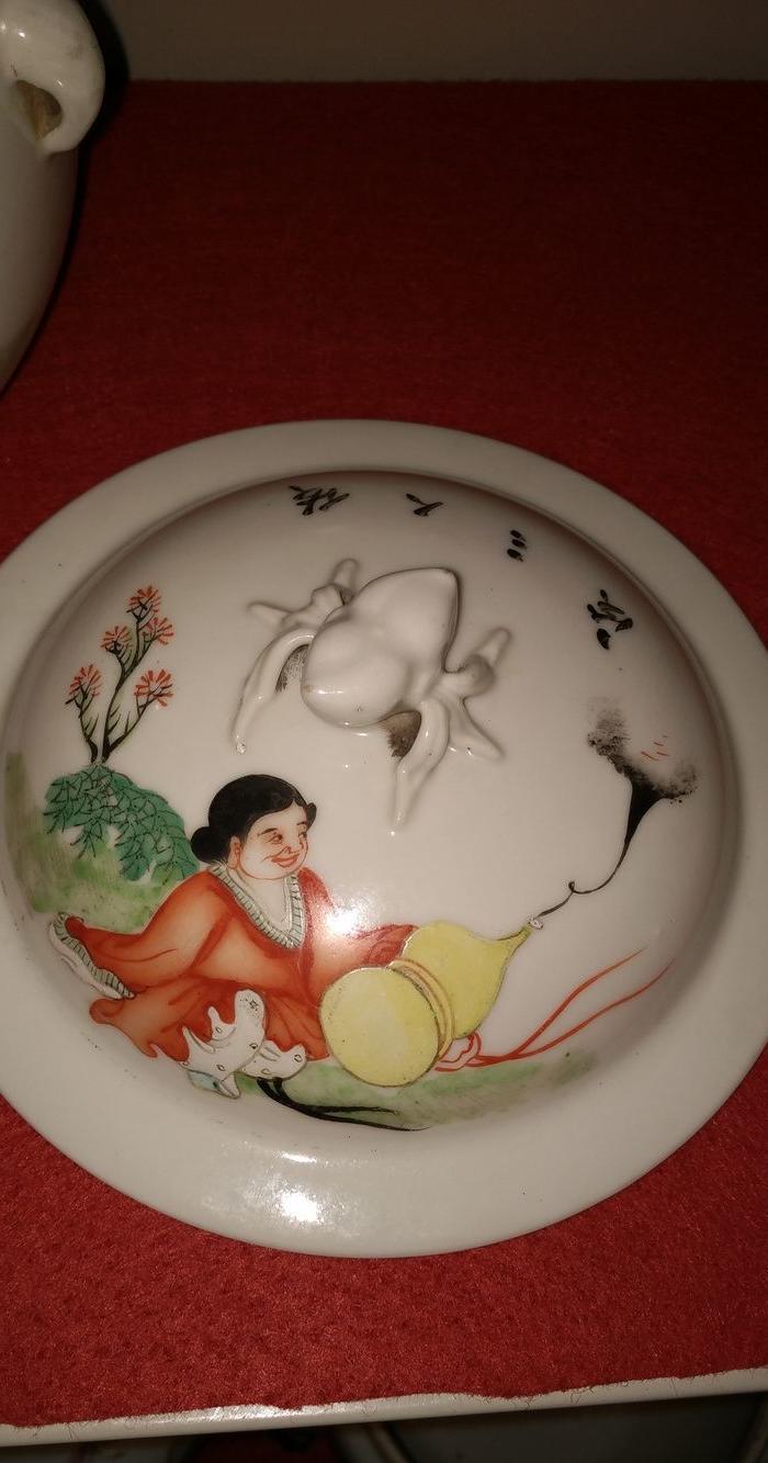 民国和合二仙粥罐图片_来自藏友顾国强_瓷器_地摊交易_华夏收藏网