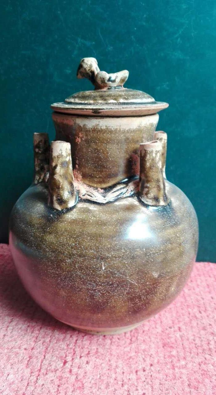 酱釉五管瓶