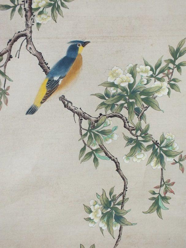 ◢焱煌轩◣近代画家汪慎生工笔花鸟图画芯