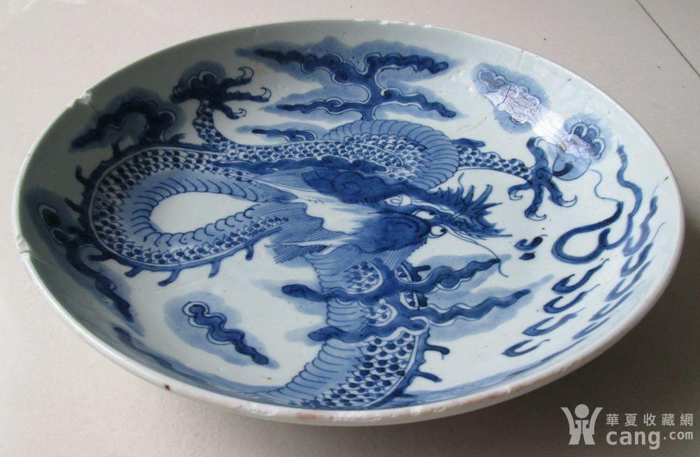 27.7cm,清代,雍正青花过墙龙盘,真正到雍正的大龙盘