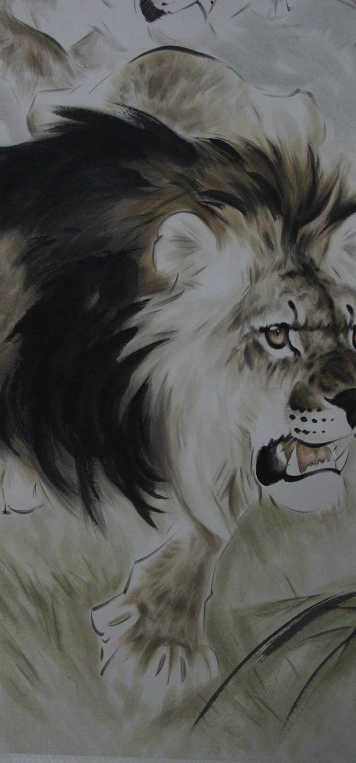 刘继卣狮子立轴精品