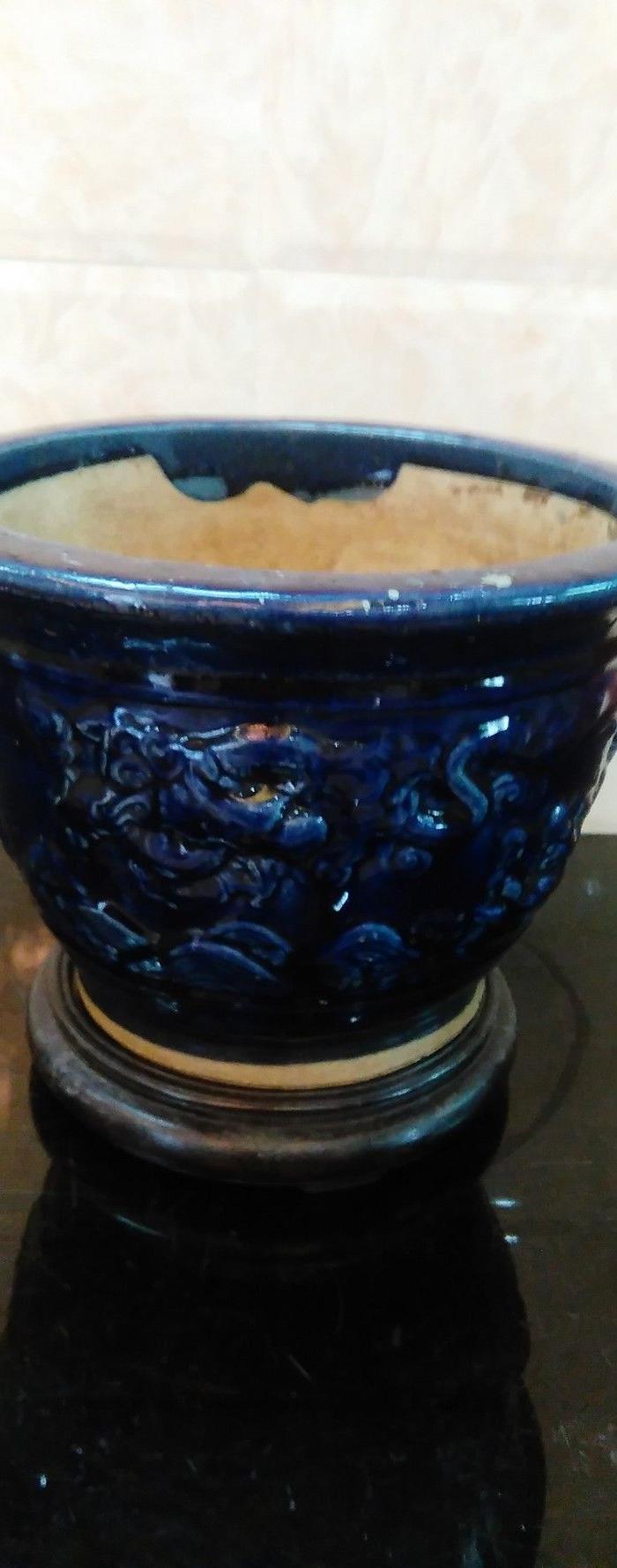 老石湾花盆一对