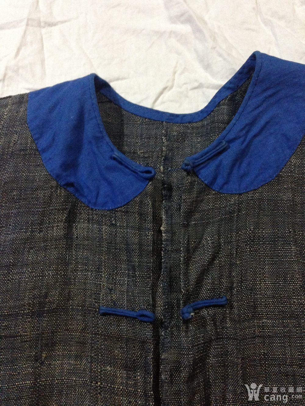 古董古玩收藏 衣服老蓝布老土布老棉麻布夏布服饰明清马甲