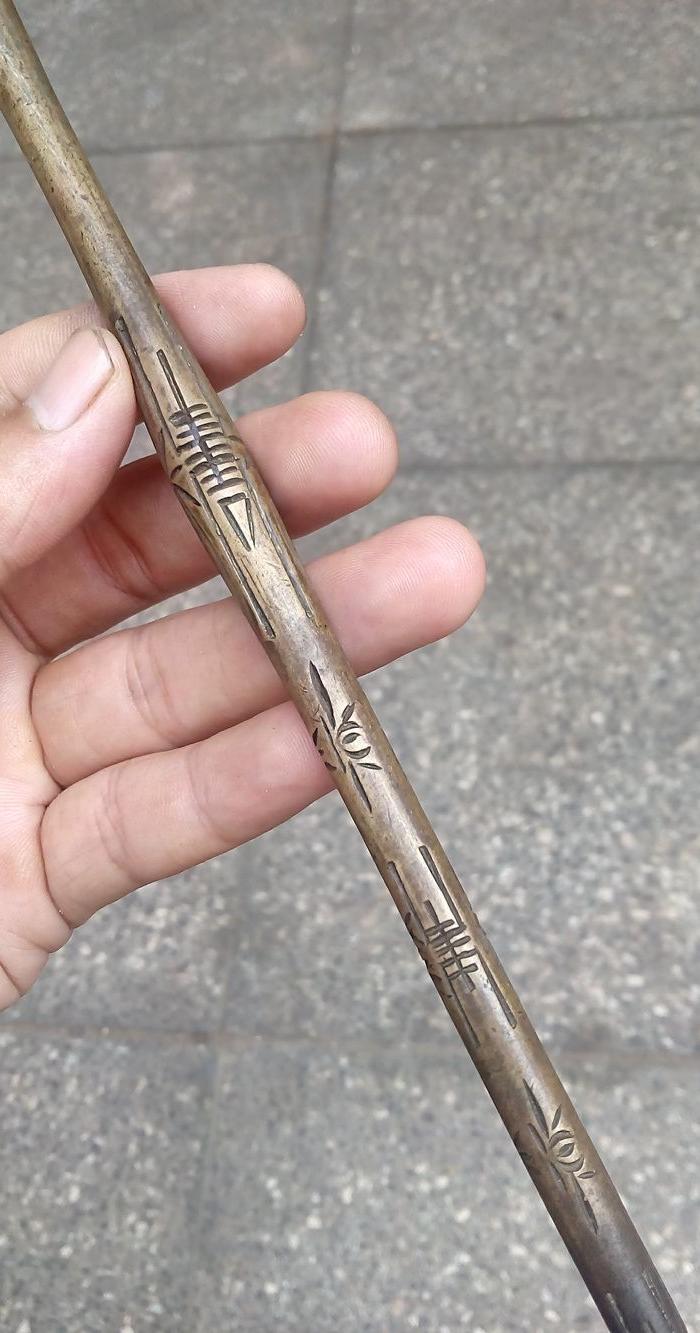 铜器佛像 民俗类 清代带工铜烟杆年代:清 品相:全