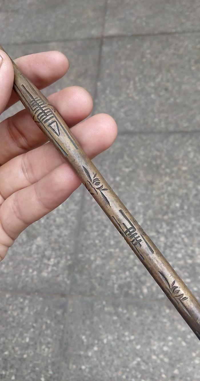 清代带工铜烟杆