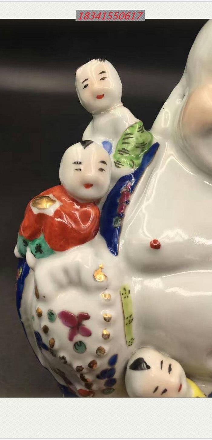 民国粉彩五子闹弥勒