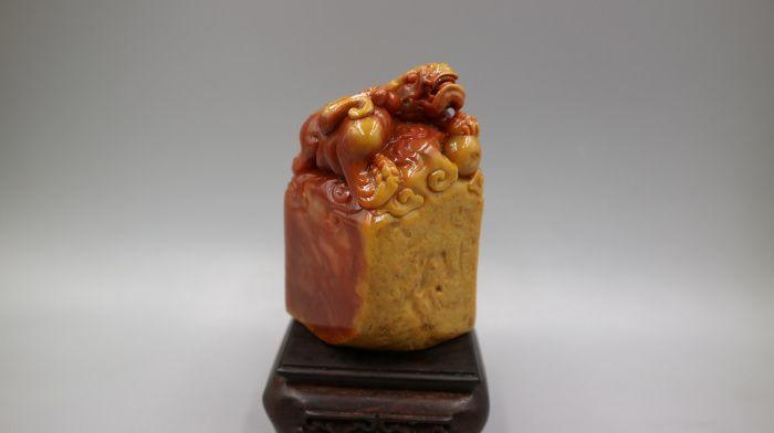 国石专卖*精品老挝田--古兽印章金石篆刻古玩收藏送礼佳品!