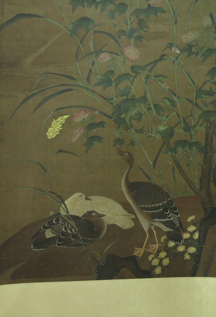 王若水花鸟立轴