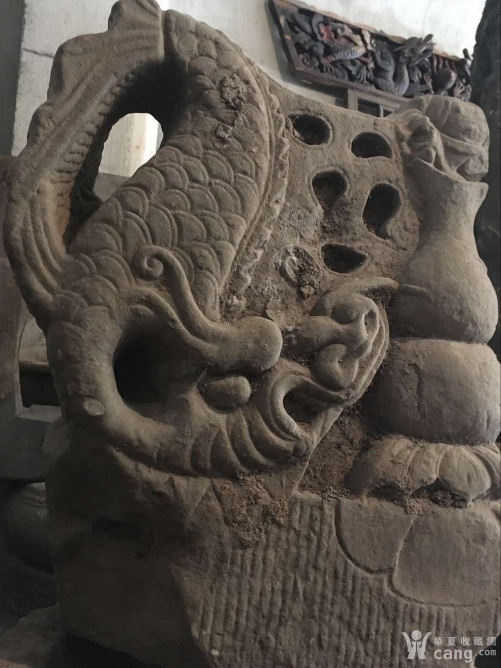 明代 鱼化龙 石雕摆件