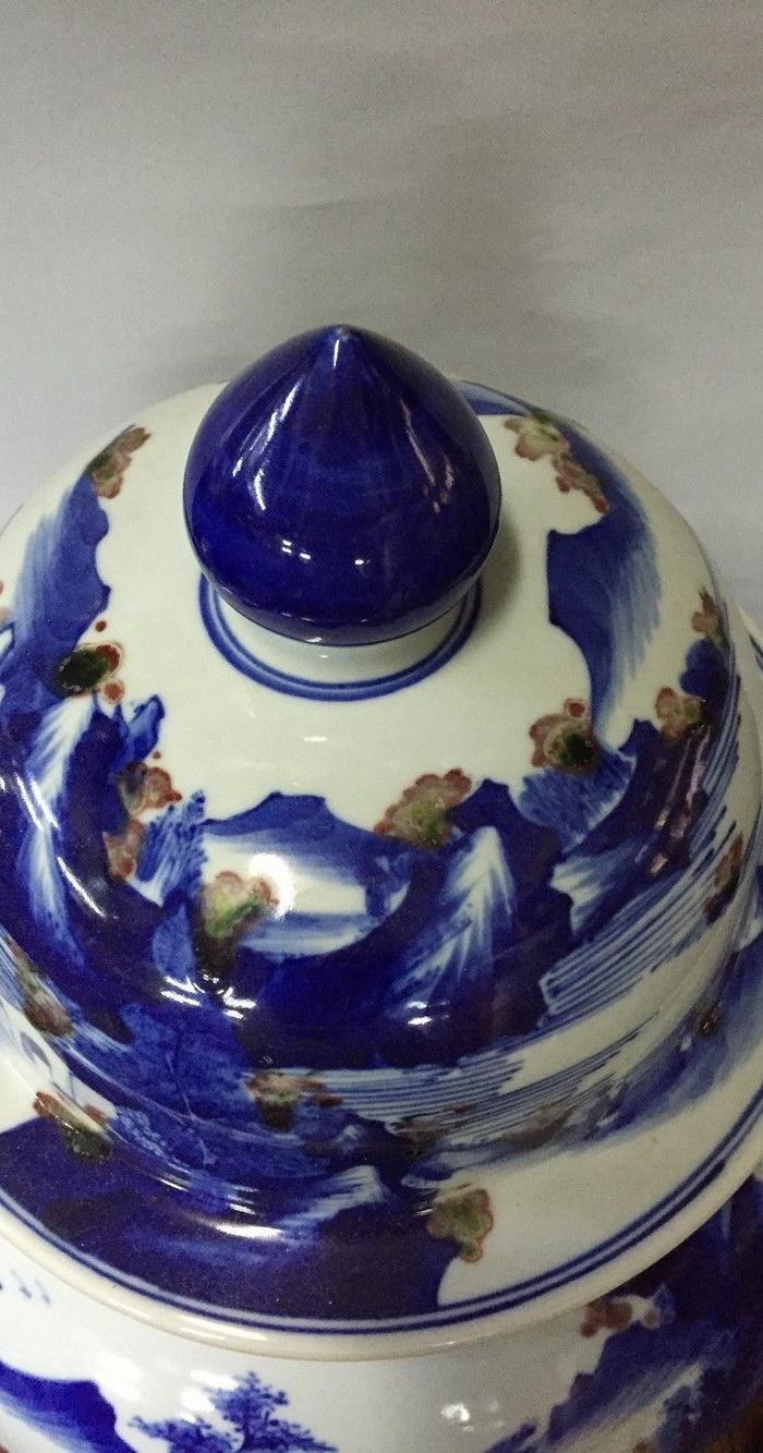 青花加紫将*罐一对