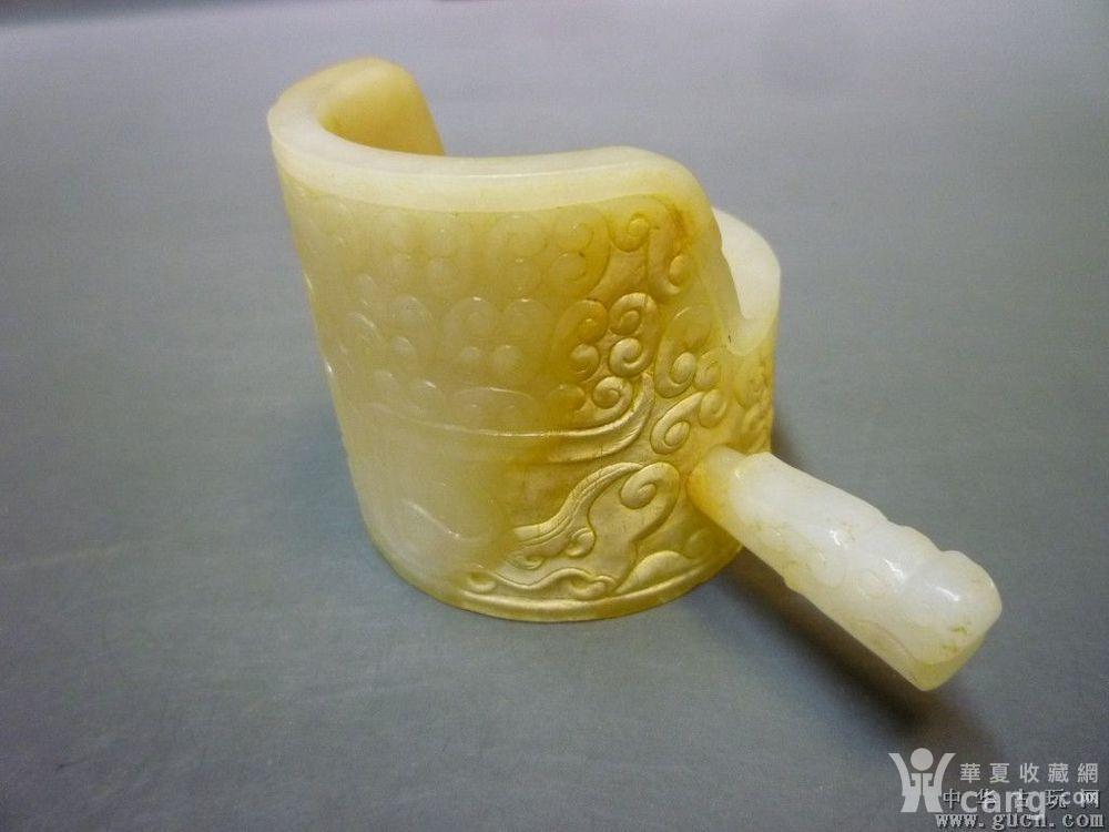 战汉饕餮纹白玉发冠