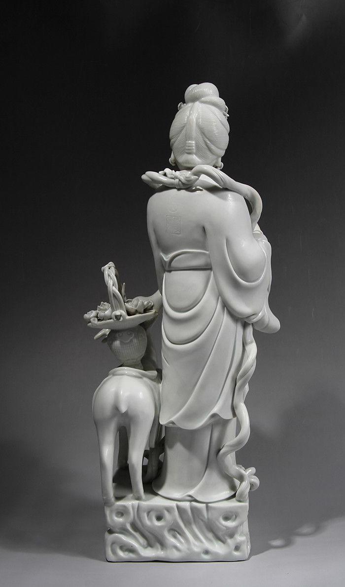 清晚期 德化博及渔人款麻姑献寿