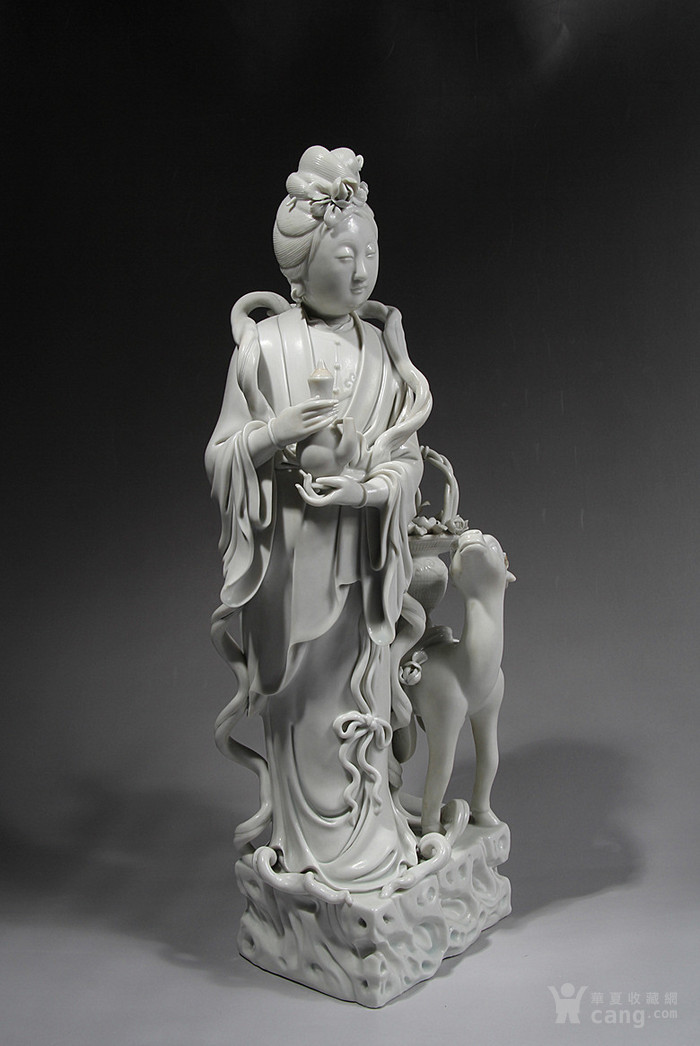 清晚期 德化博及渔人款麻姑献寿