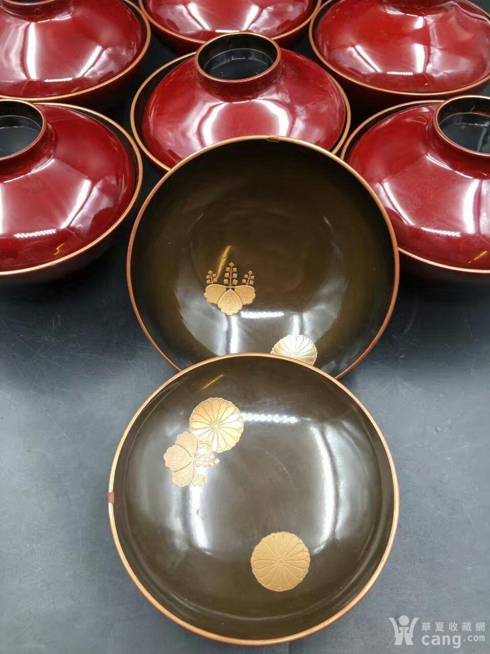 杂项 漆器 回流大漆描金10套盖碗 7.29