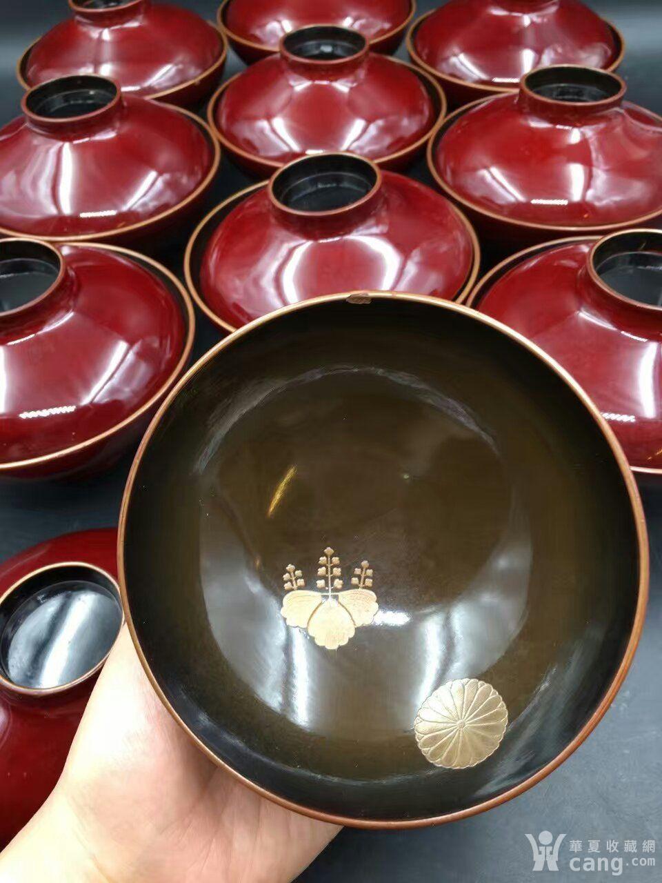 杂项 漆器 回流大漆描金10套盖碗 7.29