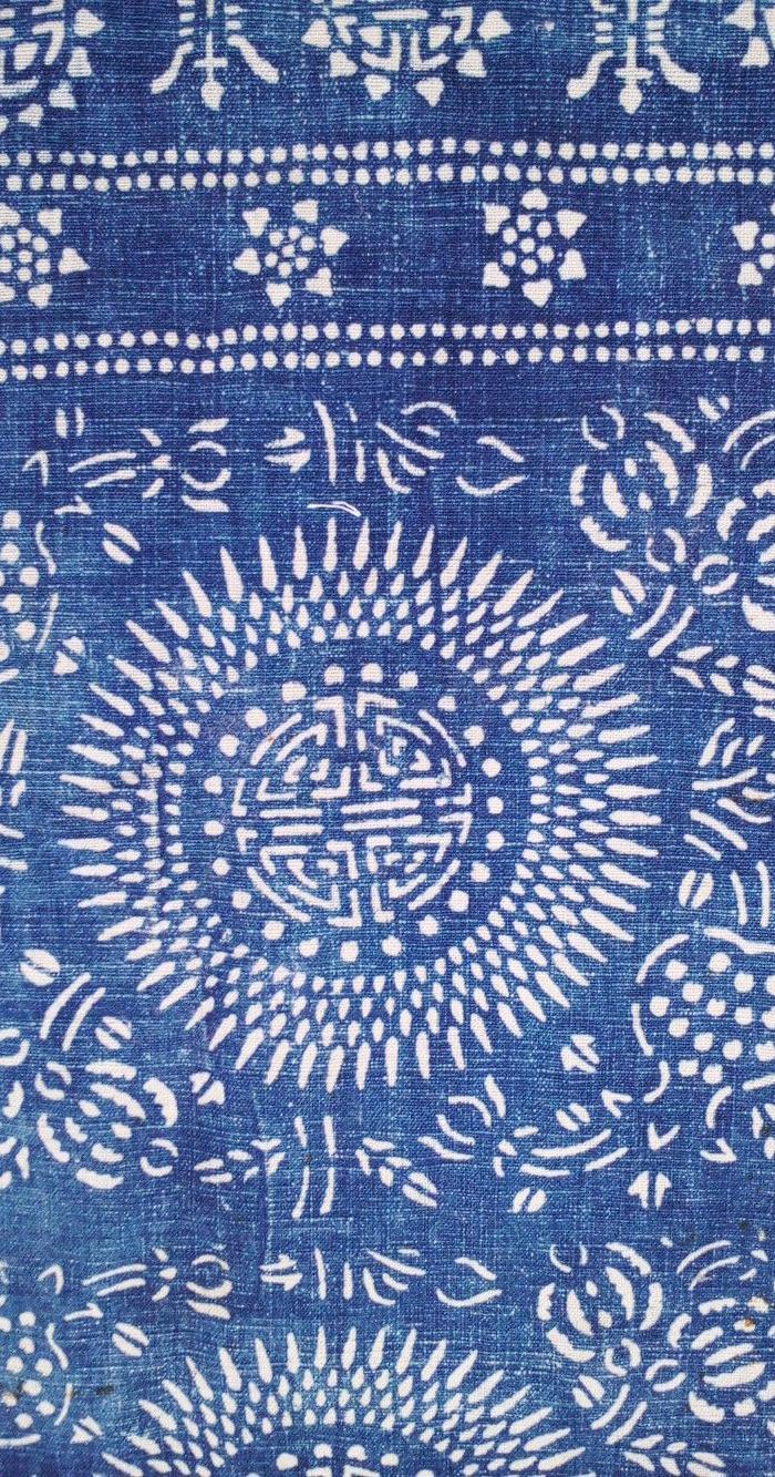 少见寿字老印花布