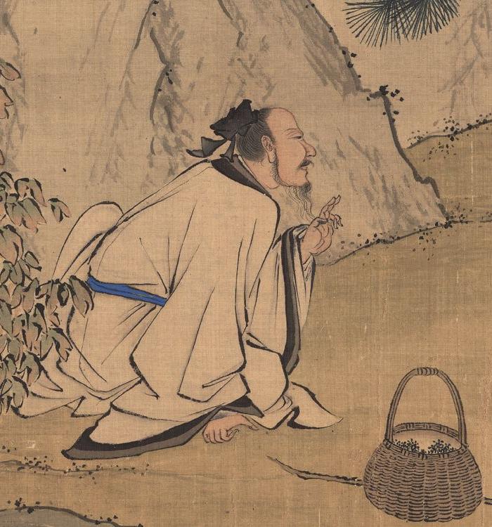 清 萧晨 李希采薇图