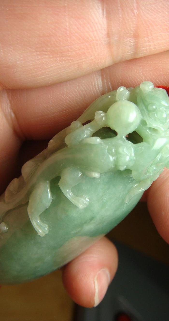a货,糯种翡翠福寿如意手把件