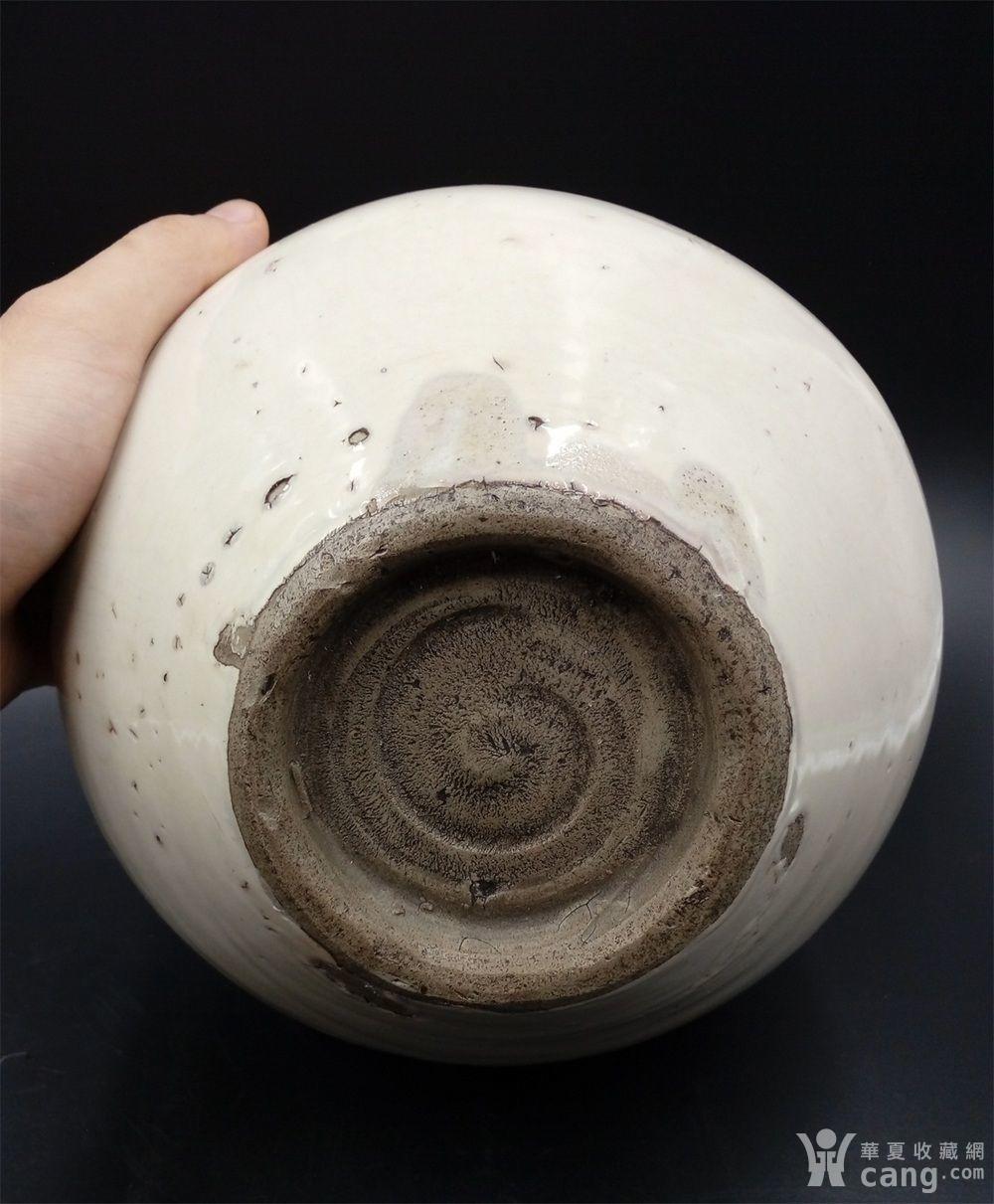 元代磁州窑白地褐彩三凤纹嘟噜瓶