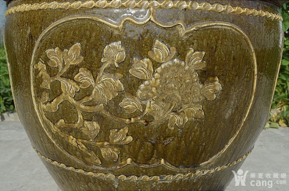 (庭院摆设精品)罕见明代-宜兴堆花-满工艺-飞马图-荷花大缸