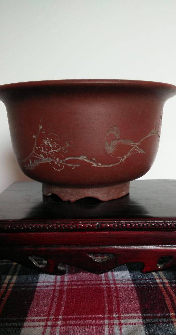 70年代石平刻紫砂盆