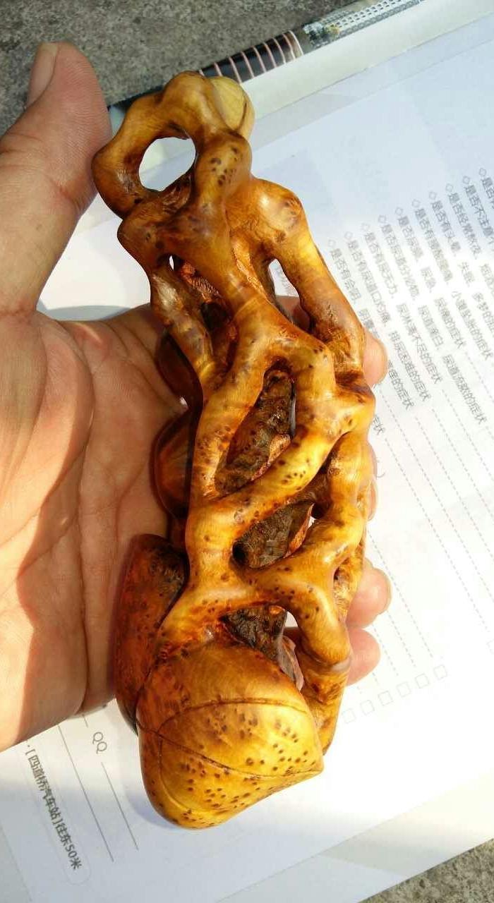 麻利根雕葫芦把件