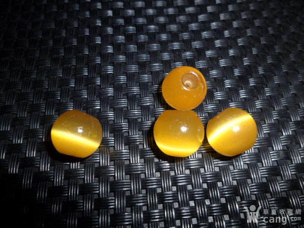 难得四玫黄色小猫眼石,大小13mm,做顶珠佩戴极为好看