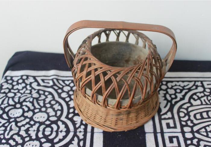 民俗老物件民国竹编暖手炉暖脚炉农家乐摆设民俗装饰