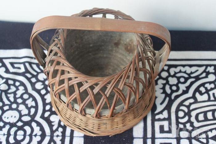 民俗老物件民国竹编暖手炉暖脚炉农家乐摆设民俗装饰