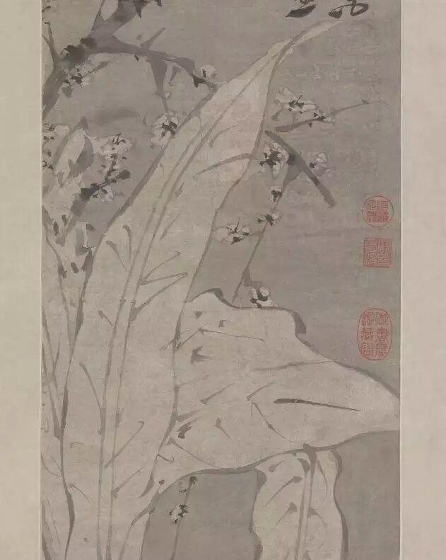 明 徐渭梅花蕉叶图轴