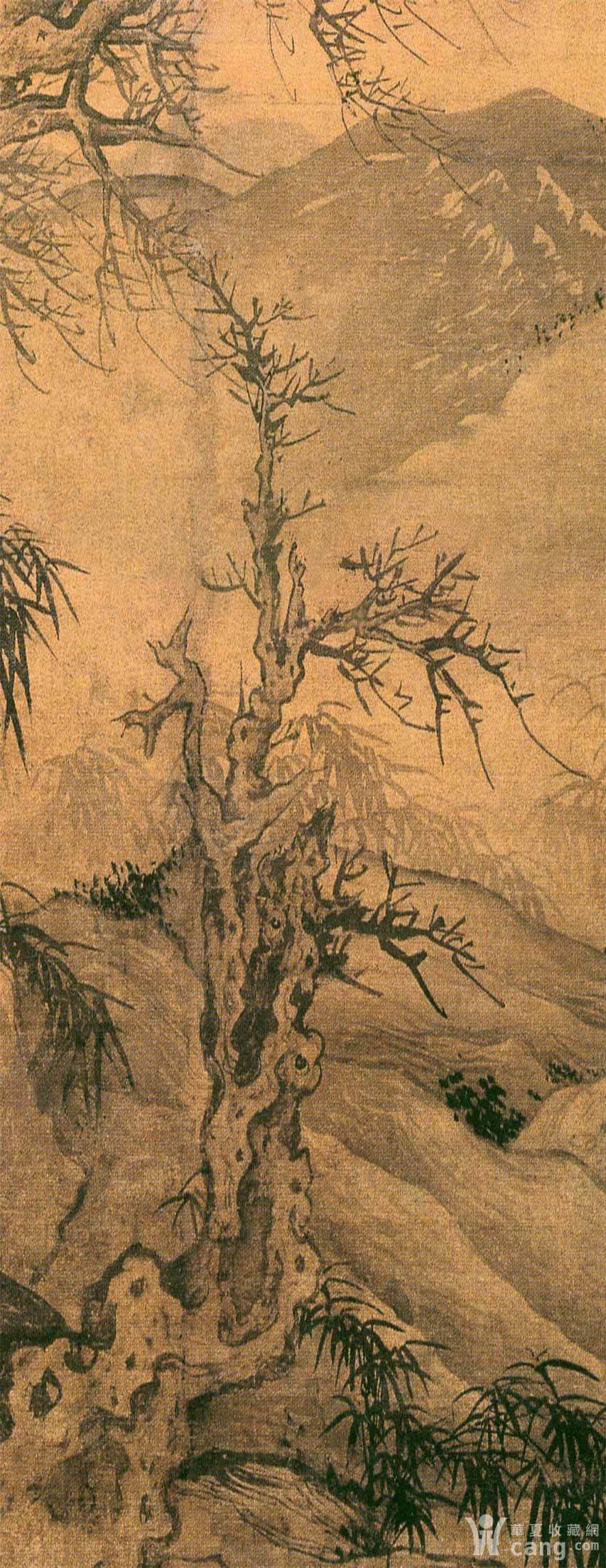 明-唐寅-古木幽篁图-绢本