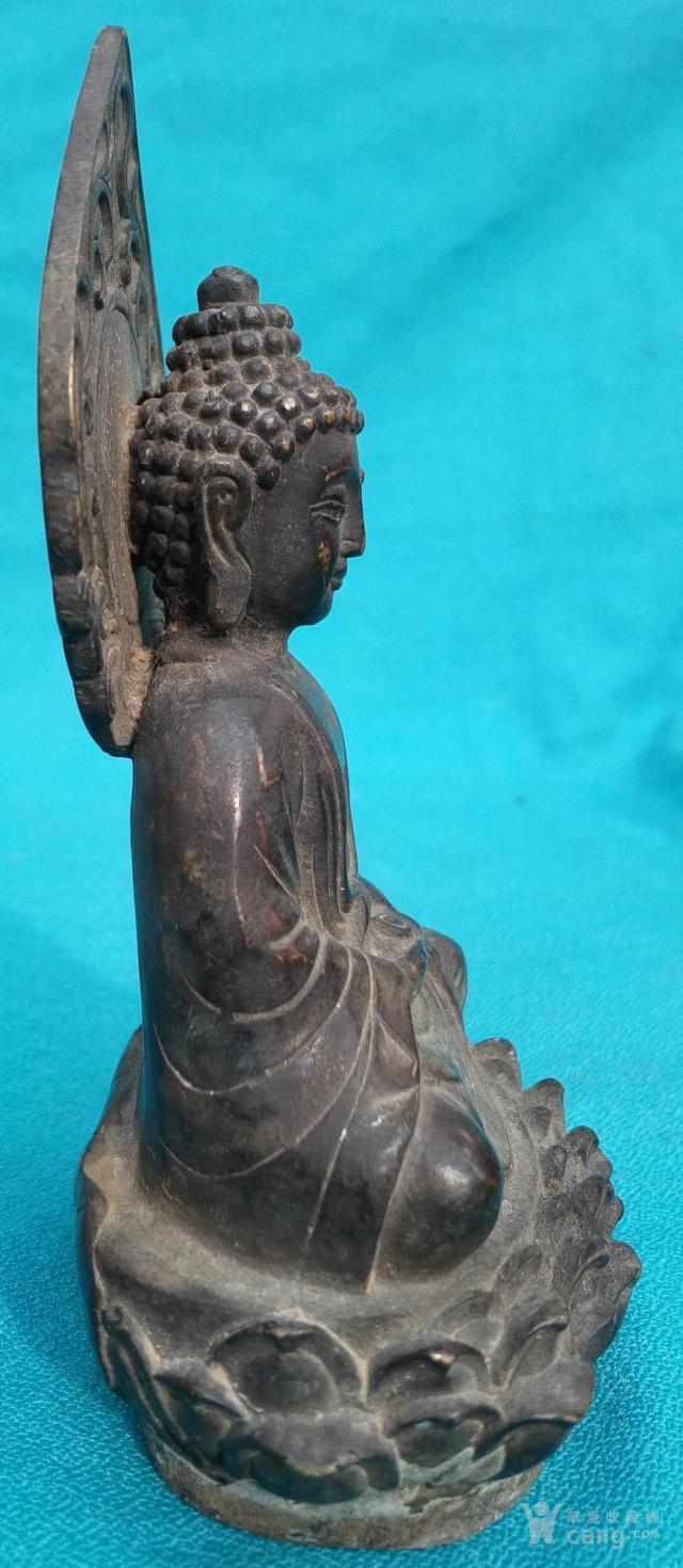 清末民国铜佛像释迦牟尼高13.2公分