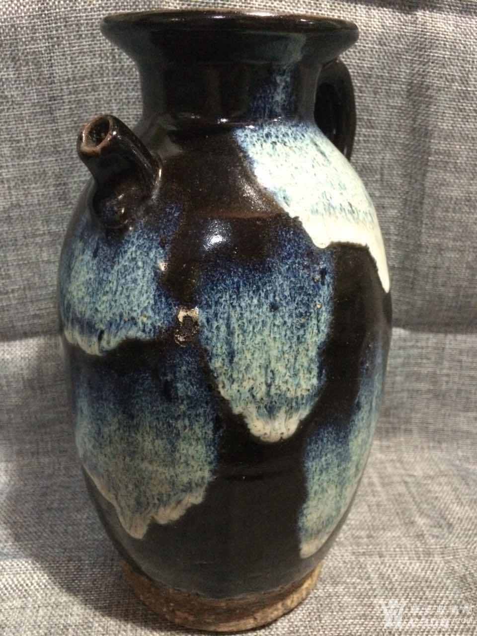 唐鲁山窑花釉执壶