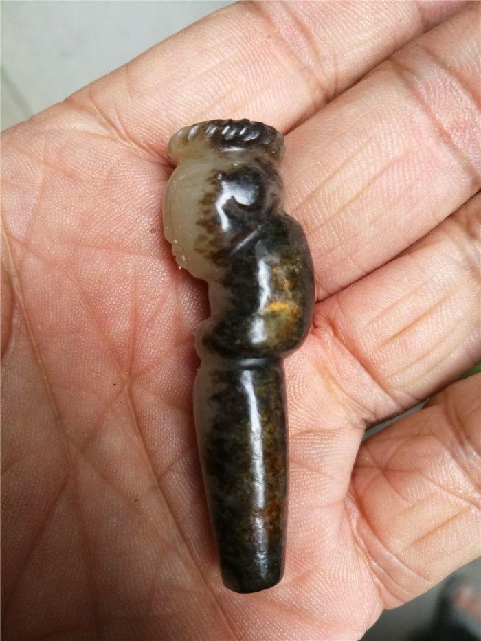 精美沁色战汉籽料玉人一口价_精美沁色战汉籽料玉人