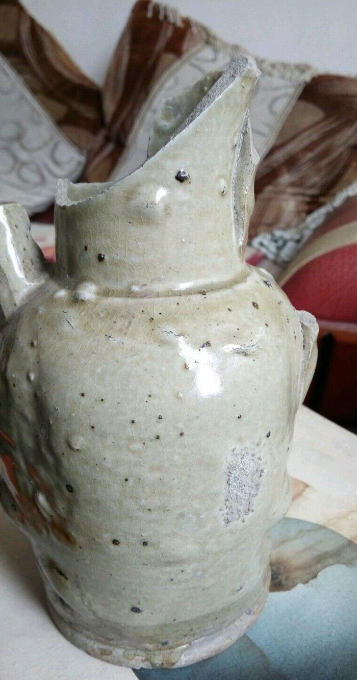 * 长沙铜官窑褐彩花鸟纹执壶