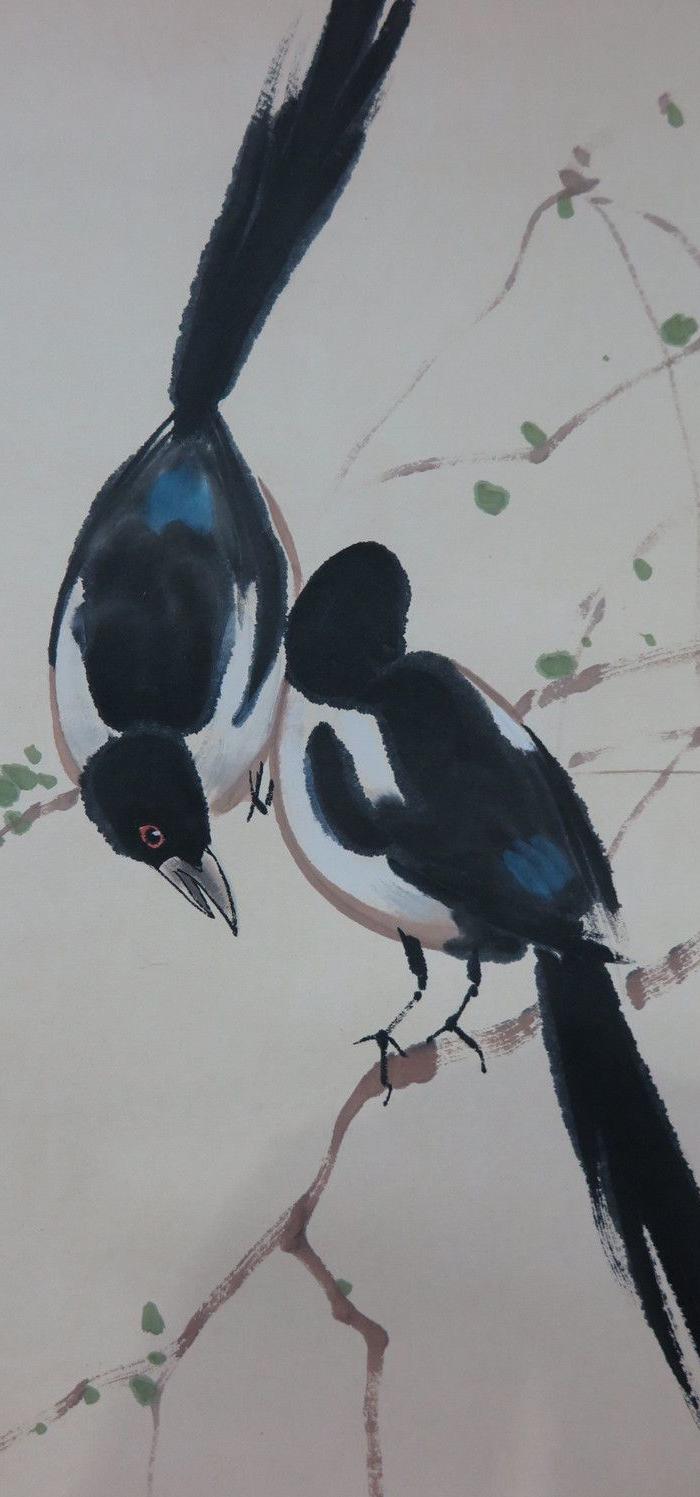 徐悲鸿喜鹊四条屏