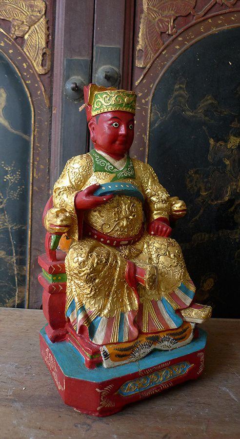 28厘米樟木雕 漆线雕 广泽尊王 郭圣王 圣王公