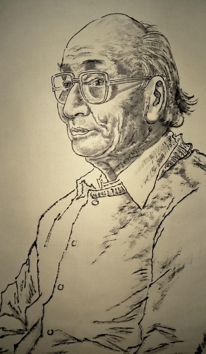 刘文西.绘李可染肖像