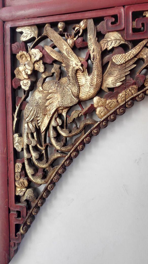 清代鎏金镂空大床眉 挂落