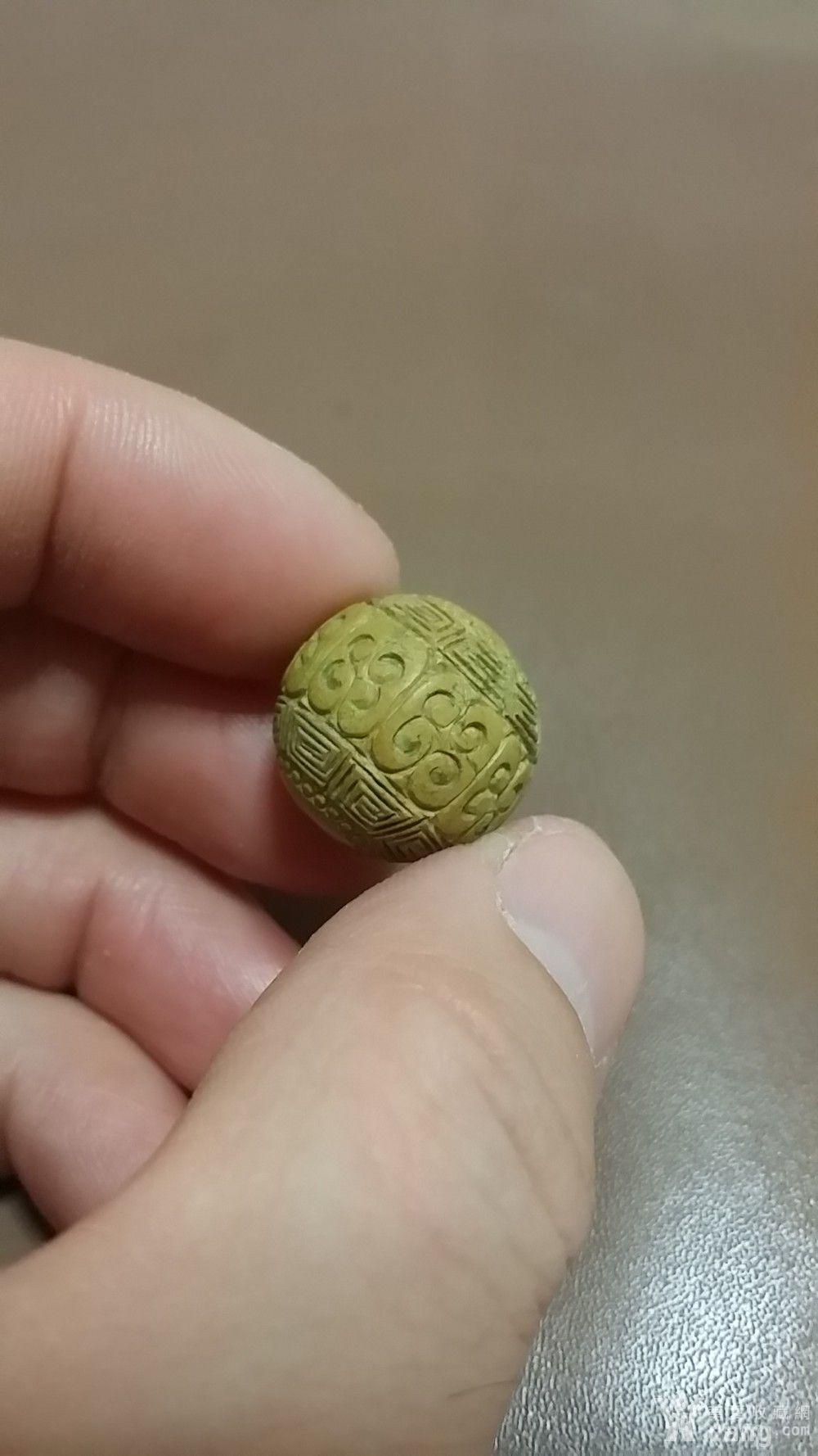 原矿绿松---老军绿回文珠