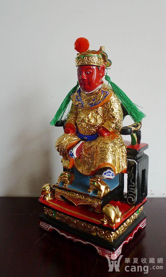 20厘米樟木雕 漆线雕 古佛翻新 广泽尊王郭圣王 圣王公