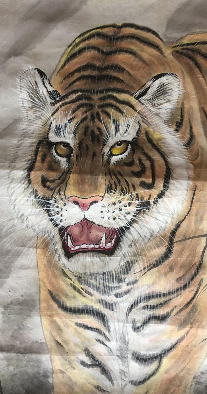 近现代画虎名家蔡影下山虎