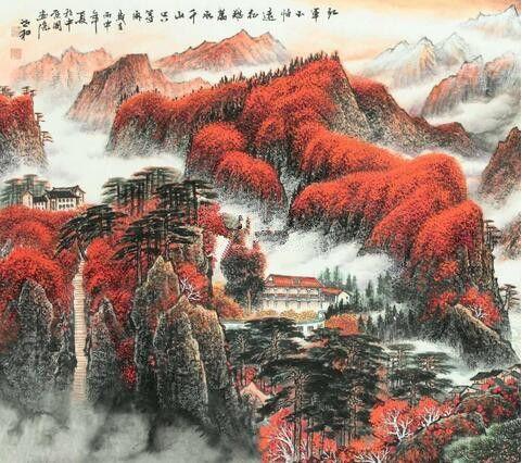 吕世和老师万里长征山水真迹长卷