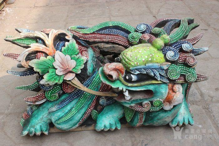 矿物质彩绘木雕一对